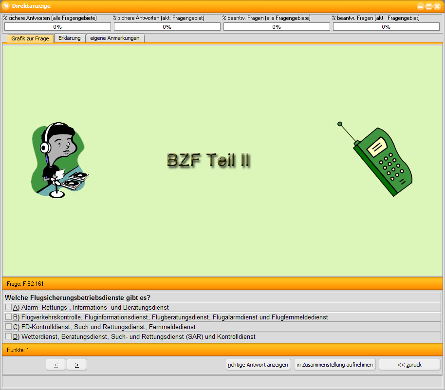 Fragenbildschirm BZF